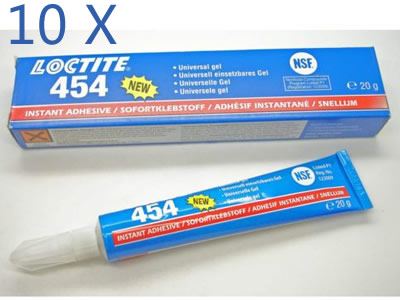 10 units LOCTITE 454 Surface Insensitive Instant Adhesive Gel 20g