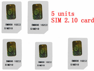 5 units SIM 2.10 Card for DM800HD,DM800S,DM800C,SUNRAY 800HD-S,Sunray 800 HD-C 
